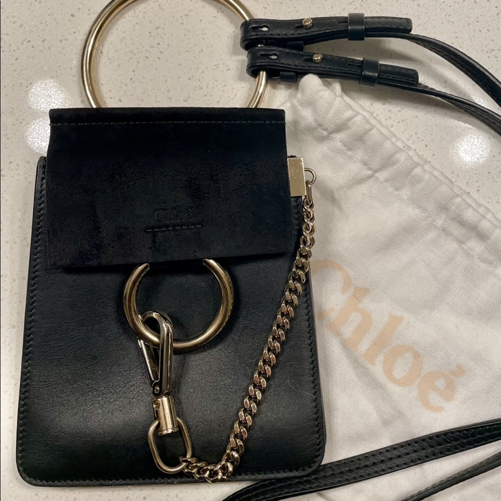 Chloe Faye small bracelet crossbody bag in black